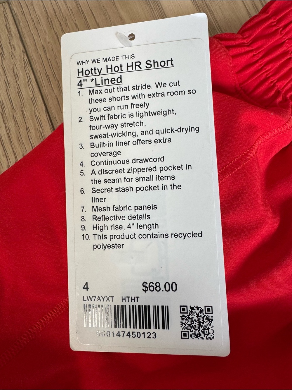 lululemon athletica Hotty Hot HR 4" Lined Shorts - Bright Red